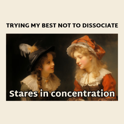 Instagram Post Template Featuring a Funny Theme and a Classical Painting