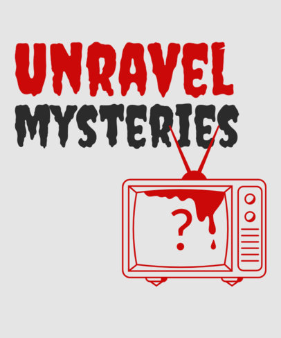Mystery T-Shirt Design Creator With a Bloody TV Graphic for True Crime Fanatics 6366g