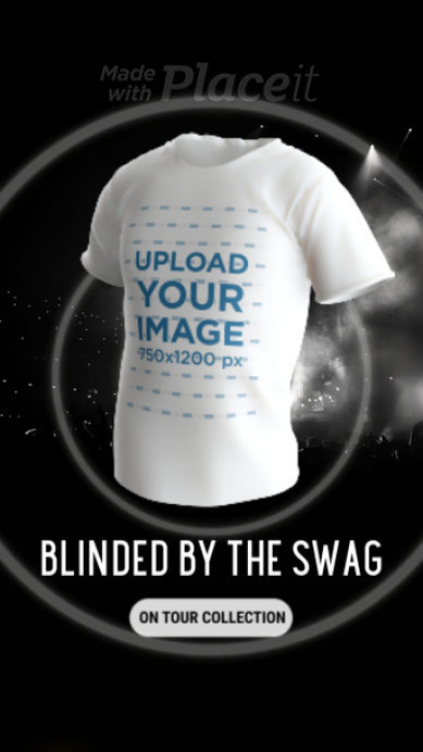 Round-Neck T-Shirt Video With an Ad for a Concert Tour Merch