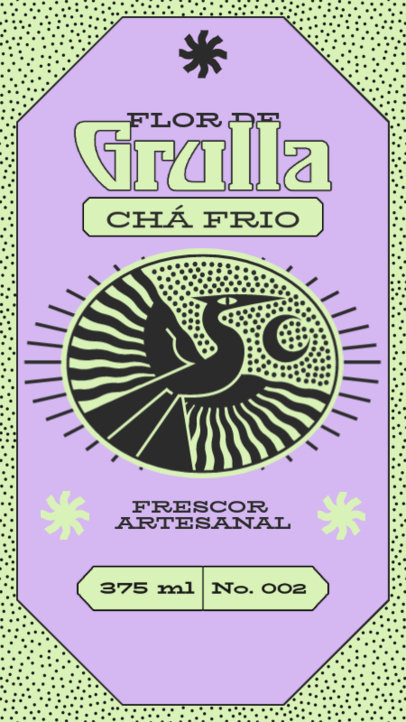 Front Label Creator for a Homemade Iced Tea Beverage 6407b