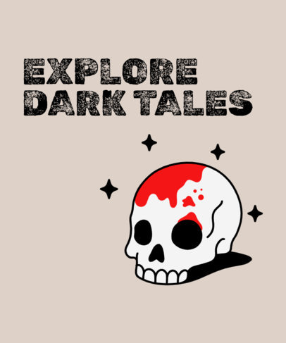 T-Shirt Design Creator With a Bloody Skull for True-Crime Enthusiasts
