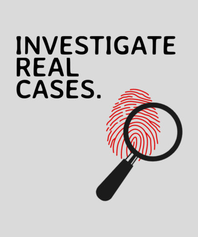 T-Shirt Design Template Featuring a Mystery Theme Inspired by True-Crime Series