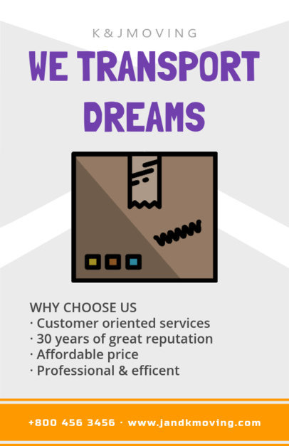 Flyer Template for Moving Companies with Traditional Design 204c