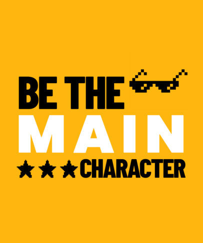 Cool T-Shirt Design Template Featuring a Main Character-Themed Quote