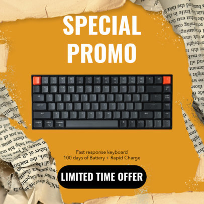 Instagram Post Creator With a Ripped-Paper Theme for a Keyboard Limited Offer