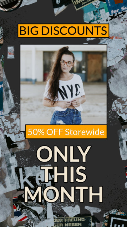 Promotional Instagram Story Maker for a Fashion Sale Featuring a Ripped-Paper Theme 6360e