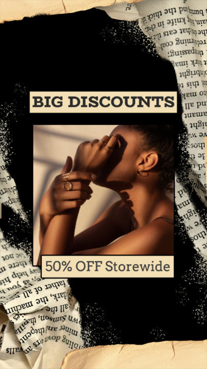 Ripped-Paper-Styled Instagram Story Generator for a Fashion Brand Sale 6360f