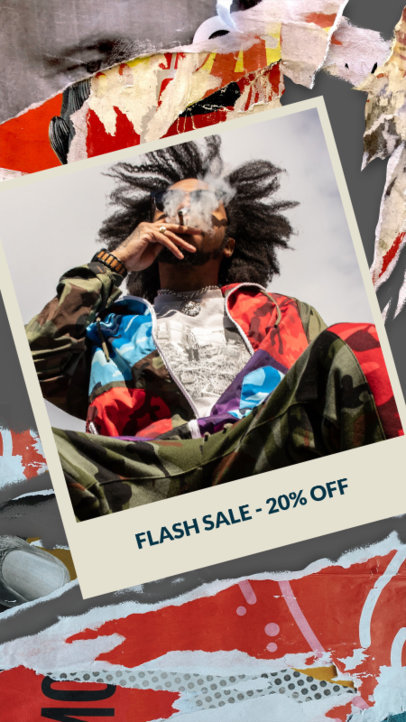 Fashion Instagram Story Template to Promote a Special Flash Sale 6360h