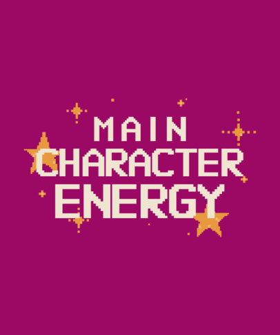 8-Bit-Styled T-Shirt Design Creator With a Main Character Quote 6371e