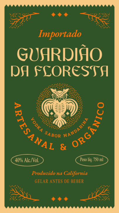 Front Label Generator for an Artisanal Vodka 6408a