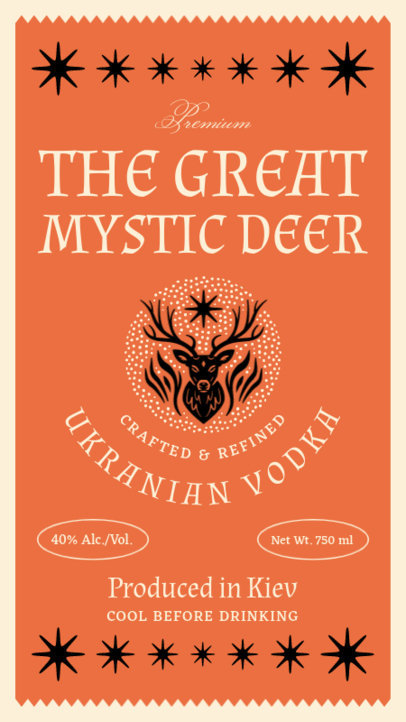 Front Label Template for a Crafted and Refined Vodka Brand 6408c
