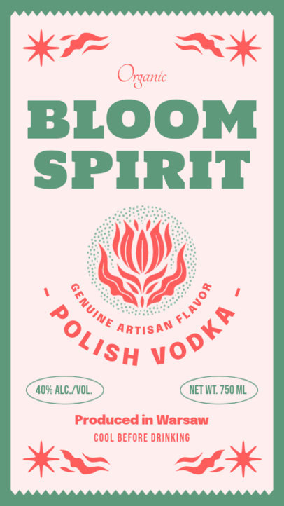 Artisanal Front Label Maker for an Organic Vodka 6408d