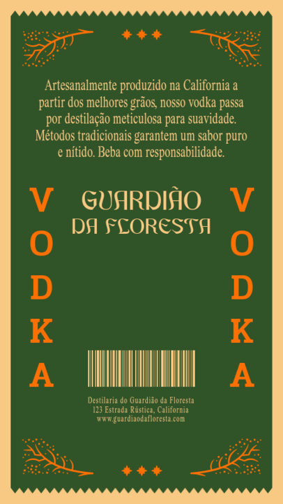 Back Label Generator for an Artisanal Vodka 6408a