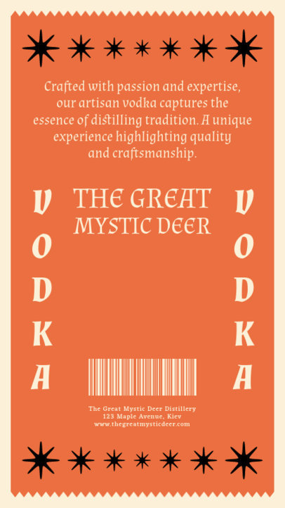Back Label Template for a Crafted and Refined Vodka Brand 6408c