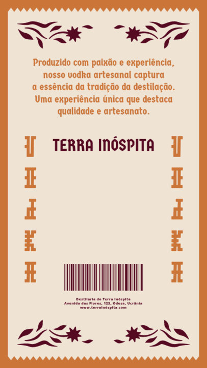 Organic Back Label Creator for an Artisanal Alcoholic Drink 6408f