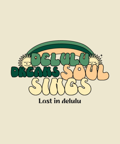 T-Shirt Design Maker With Sun Graphics and a Delusion-Themed Phrase