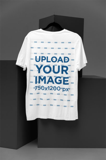 Bella Canvas T-Shirt Mockup Featuring a Hanger on a Cube m37613