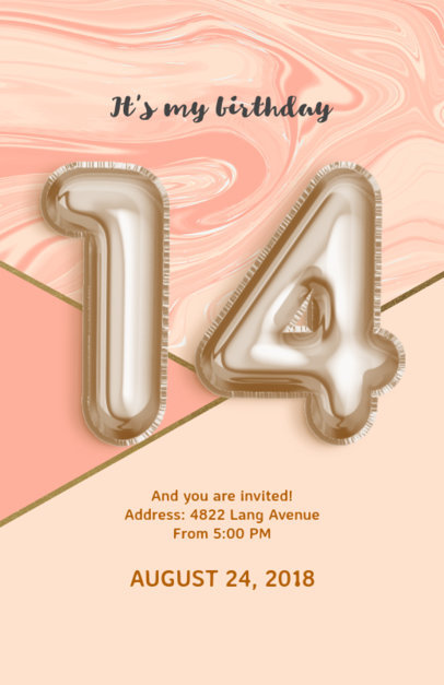 Flyer Maker for Birthday Parties with Pink Theme