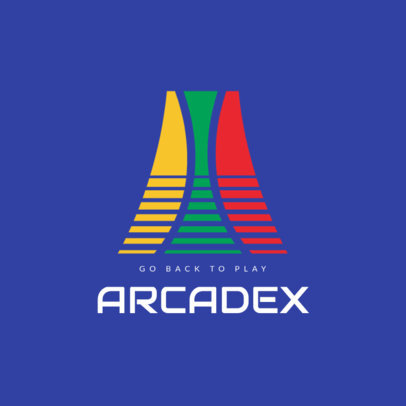 Retro Gaming Logo Template Featuring a Colorful Abstract Graphic