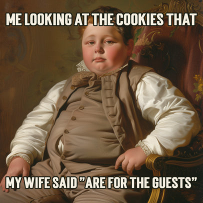 Instagram Post Template With a Kid Painting and a Funny Meme