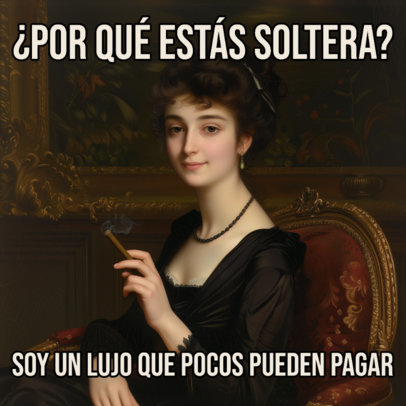 Meme-Inspired Instagram Post Maker With a Woman Painting Graphic