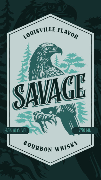 Placeit - Front Label Template for a Hand-Made Bourbon Whisky
