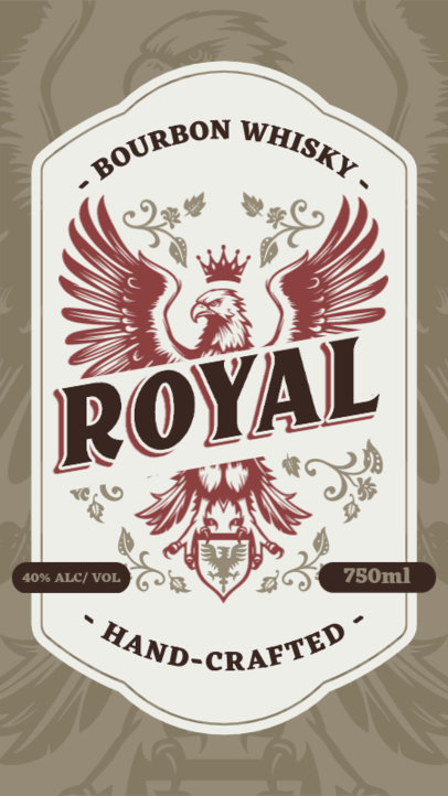 Liquor Front Label Template for a Hand-Crafter Bourbon Whisky Company