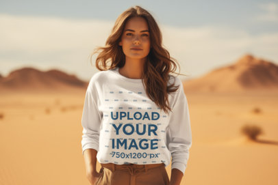 Earth Day-Inspired Mockup of a Woman Generated by AI Wearing a Sweatshirt