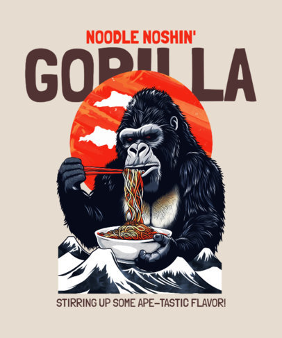 T-Shirt Design Maker Featuring a Gorilla Inspired by Kong