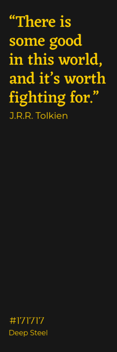 Tolkien-Themed Bookmark Design Template Featuring an Inspiring Quote ED-6895g