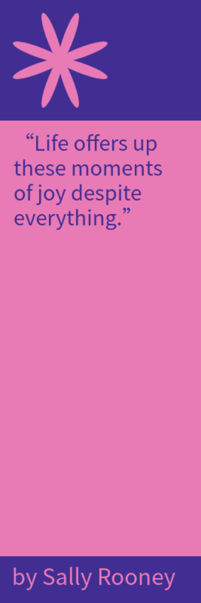 Bookmark Design Creator for Readers Featuring a Sally Rooney Quote ED-6896b