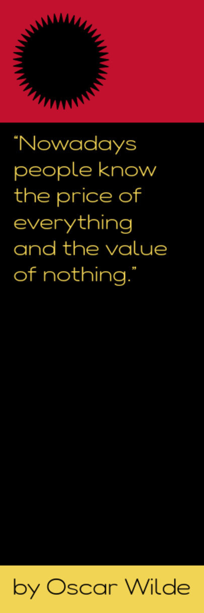 Bookmark Design Template Featuring a Typographic Style and an Oscar Wilde Quote ED-6896c