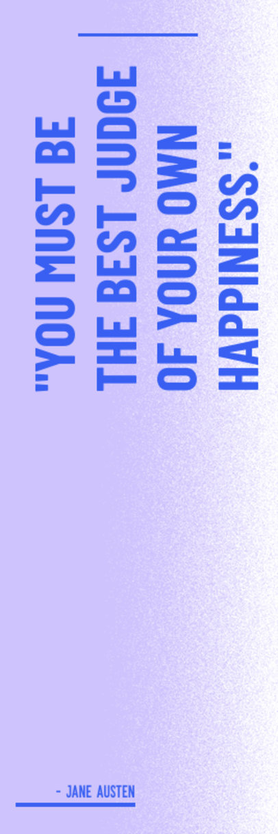 Bookmark Design Template With a Happiness-Themed Quote by a Popular Female Novelist ED-6899k