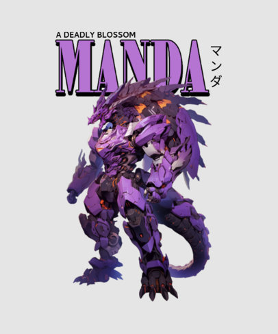 T-Shirt Design Template for Monster Enthusiasts Inspired by Kaijus