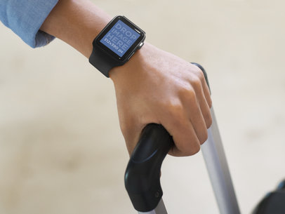Wearing Apple Watch While Traveling Mockup Template