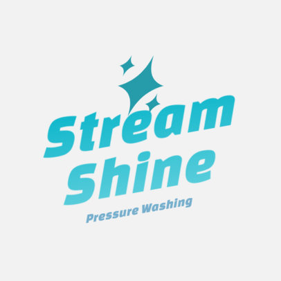 Pressure Washing Service Logo Template with Sparkling Graphics
