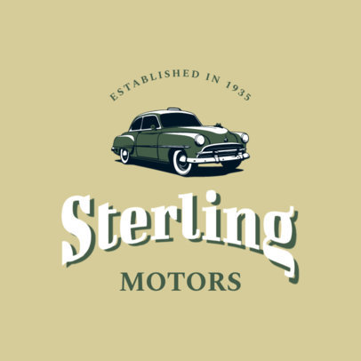 Retro Logo Creator Featuring a Muscle Car Graphic for a Dealership