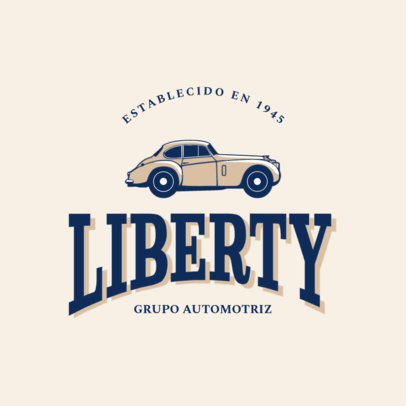 Retro Logo Template with a Classical Sports Car for a Dealership