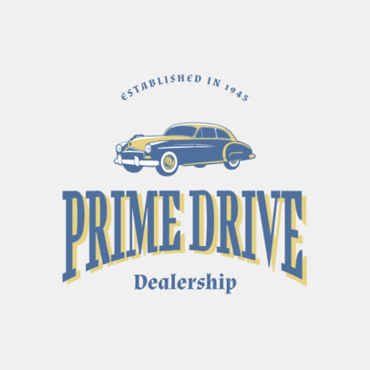 Dealership Logo Maker Featuring an Automobile Illustration with a Retro Aesthetic