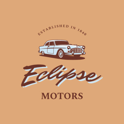 Established Dealership Logo Generator Featuring a Muscle Car Graphic