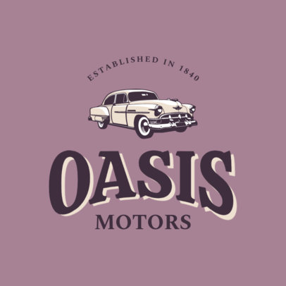 Established Dealership Logo Template Featuring an Illustrated Automobile