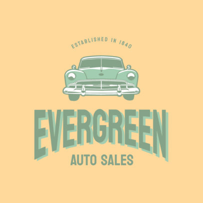 Logo Creator Featuring a Classic Car Graphic for a Dealership