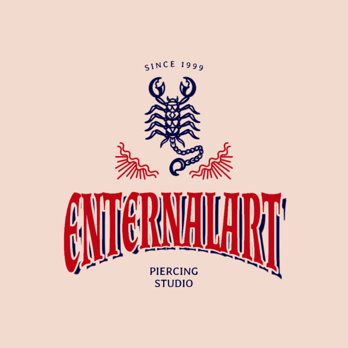 Piercing Studio Logo Maker Featuring an Illustrated Scorpion Graphic