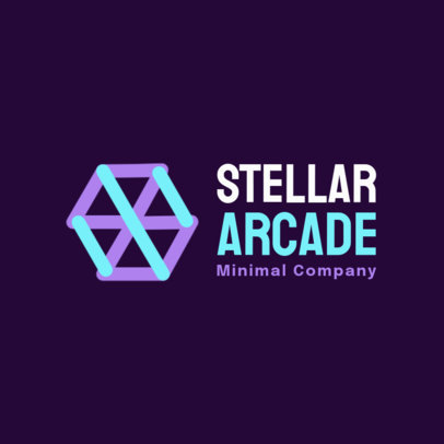 Minimalist Gaming Studio Logo Template Featuring a Hexagonal Graphic