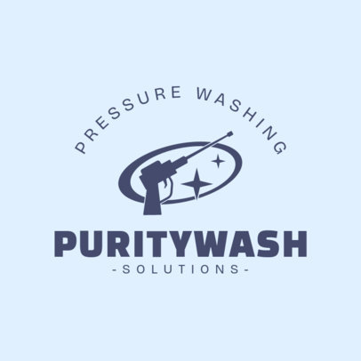 Logo Template Featuring a Washing Tool Illustration for a Cleaning Service