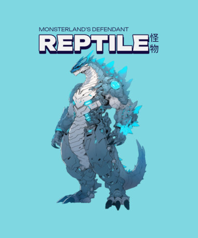 AI-Generated T-Shirt Design Creator Featuring a Kaiju-Inspired Graphic