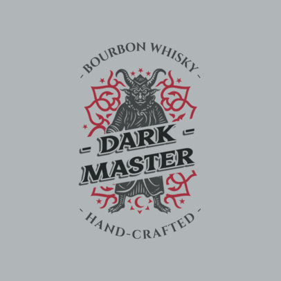 Logo Maker for a Handmade Bourbon Whisky With a Devil Graphic