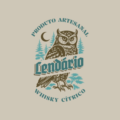 Bourbon Whisky Brand Logo Generator Featuring an Owl Illustration 6395e