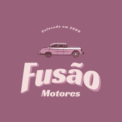 Logo Template Featuring an Illustrated Vehicle for a Vintage Car Dealership