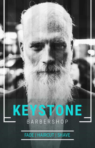Online Flyer Maker for a Barber with Black and White Image